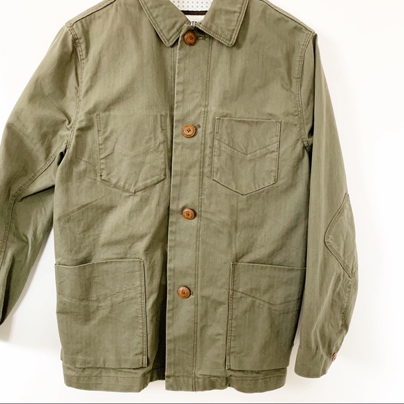 Ben Sherman Olive Canvas Peacoat Style Jacket - Picture 4 of 8